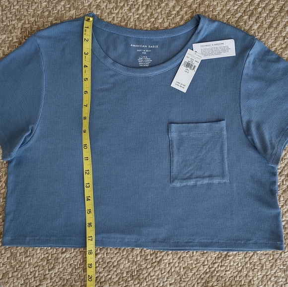 American Eagle L Blue Cropped T 💙 - Picture 2 of 5